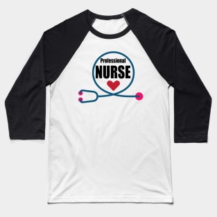 Stethoscope Professional Nursing black and white design for Nurse and nursing Students Baseball T-Shirt